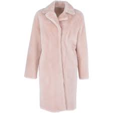3 4 Long Shearling Fur Coat Baby Pink Mikayla Sheepskin Fur From Leather Company Uk