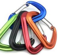 50MM Aluminum Alloy Electrolytic Treatment Black Square Key Industrial Carabiner with Custom Logo