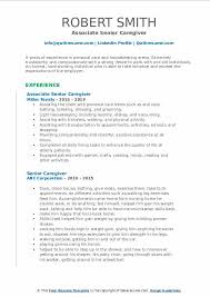 senior caregiver resume samples