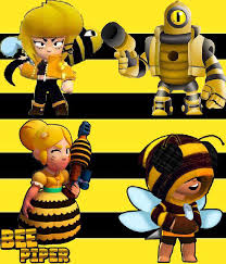 Each brawler has their own skins and outfits. Bee Skin Pack Bee Bee Hive Rico Bee Piper Bee Leon Skins Where Not Made By Me Brawlstars