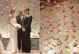 Origami As A Backdrop Paper Crane Wedding Origami Wedding Wedding