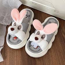 Mo Dou All Senson Designer Slippers Cute Cartoon Lovely Animals Bedroom  Cotton Home Shoes Indoor Thick Sole Couples Men Women - Women's Slippers -  ...