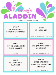 Free printable pub quiz questions from 2016 with answers and a uk focus. Aladdin Movie Trivia Quiz Free Printable The Life Of Spicers