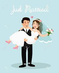 Classic cartoon couples jul 10, 2018 it's almost valentine's day , so to help you get in the true spirit of the holiday, kidzworld takes a look at some classic cartoon couples. A Vector Illustration Of Wedding Couple Bride And Groom Just Royalty Free Cliparts Vectors And Stock Illustration Image 97313094