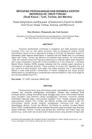 Untuk memudahkan para dosen atau peneliti memilih jurnal yang sesuai dapat dilihat pada database jurnal internasional terindex scopus melalui link berikut: Pdf Integrasi Perdagangan Dan Dinamika Ekspor Indonesia Ke Timur Tengah Studi Kasus Turki Tunisia Dan Maroko