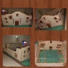 This Was Built From Foam Poster Boards I Used Hot Glue To Create Texture The Painted Mission Projects School Projects Projects For Kids