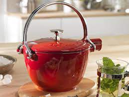 Staub Cast Iron Dark Blue 1 Qt Round Tea Kettle Petagadget Kettle Tea Kettle Fun Cooking