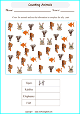 Printable Tally Chart Or Frequency Chart Worksheets For
