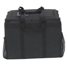 Insulated food delivery bags maintain foods' temperature while controlling moisture. Hubert Black Nylon Multi Use Food Delivery Bag 23 L X 14 W X 17 H