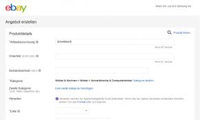 Infos Verkaufsformular Ebay Verkauferportal