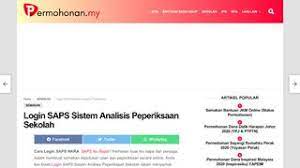 Sistem semakan saps akan memaparkan slip keputusan, markah peperiksaan serta kedudukan dalam kelas pelajar. 2