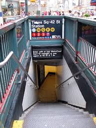 Times Square Subway I Stood In A Pouring Thunderstorm Once Before Running Into This Quickly Flooding Train Entrance I Nyc Subway New York City New York Travel