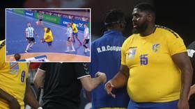 Hungary open egypt 2021 main round with big victory over brazil. Don T Judge A Book By Its Cover Larger Than Life 240lbs Congo Handball Star Takes World Championships By Storm Video Rt Sport News