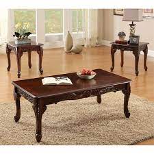 Whatever your style preferences and space requirements, bassett furniture has the wooden coffee table destined to be enjoyed inside your. Furniture Of America Alice 3 Piece Wood Coffee Table Set In Dark Cherry Walmart Com Walmart Com