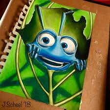 Dibujos para colorear minions felices es hellokids com. 265 Likes 31 Comments Jen Scheel Jenschearts On Instagram Drew A Little Flik From A Bug S Life I Dibujos De Colores Dibujos De Disney Minions Dibujos