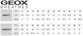 Geox Baby Shoes Size Chart Www Bedowntowndaytona Com
