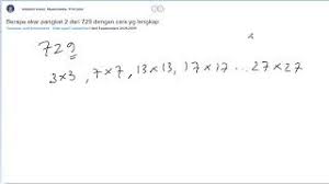 803 = 512.000 93 = 729 903 = 729.000 1003 = 1.000.000 2. Berapa Akar Pangkat 2 Dari 729 Dengan Cara Yg Lengkap Youtube