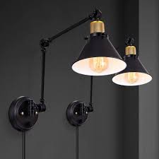 Wall mount lamps led wall lamps Trlife Wall Sconce Plug In Swing Arm Wall Lights Plug In Wall Mounted Light Wall Sconce Lighting With 6ft Plug In Cord Dimmable Wall Sconce With Switch Ul Listed E26 Base Tools