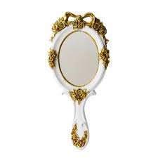 Hand held art deco vanity mirror flowers. Cute Creative Vintage Hand Mirrors Makeup Vanity Mirror Handheld Cosmetic Mirror With Handle For Gifts Makeup Mirrors Aliexpress