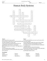 Join to access all included materials. Human Body Systems Crossword Puzzle By Meeks Math And Science Tpt
