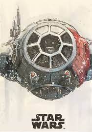 Star Wars Topps Artist Sketch Card 1 1 First Order Tie Fighter By Shane Molina Artist Sketches Artist Cards