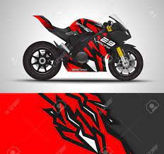 What kind of stickers do you use on a motorcycle? Motorcycle Wrap Decal And Vinyl Sticker Design Royalty Free Cliparts Vectors And Stock Illustration Image 146273325