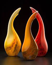 Salinas Shown In The Red Color Hand Blown Glass Sculpture Glass Sculpture Glass Art Art Glass Vase