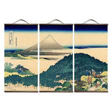 Triptyque La Foret D Enza A Aoyama Hokusai La Boutique Du Japon Hokusai Images Murales Triptyque