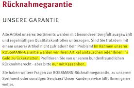 Umtausch Bei Rossmann Tipp Rechte Pflichten Beim Umtauschen