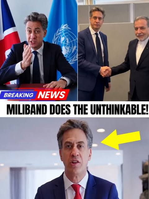 This is Ed Miliband, our Foreign Secretary, shaking hands with Iran's foreign minister in New York. Days later, vans with petrol in the back are stopped near RAF Fairford, the base Am |