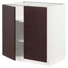 Metod Unterschrank M Boden 2turen Weiss Askersund Dunkelbraun Eschenachbildung Ikea Schweiz In 2020 Base Cabinets Ikea Shelves