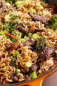 Mongolian Beef Ramen Can Also Use Chicken Per Laura Sapieszko Beef Ramen Recipe Recipes Mongolian Beef Ramen Recipe