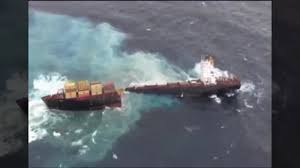 the sinking ships caught on camera