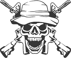 Army Ranger Skull With Guns Decal Army Drawing Army Rangers Skull Decal