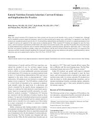 Pdf Enteral Nutrition Formula Selection