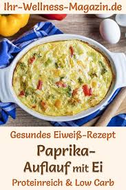 Paprika Auflauf Mit Ei Eiweissreiches Low Carb Rezept Rezepte Gesunde Rezepte Quarkauflauf Rezept