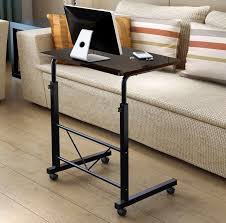 Vasagle alinru sofa side table, laptop table, end table, work in bed or on the sofa, simple structure, stable, for living room, industrial style, rustic brown and black ulnt52bx. Adjustable Portable Wheeled Laptop Desk Black Side Table Dshop