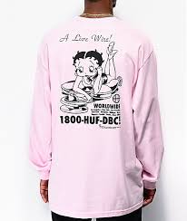Huf X Betty Boop Livewire Pink Long Sleeve T Shirt