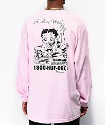 huf x betty boop livewire pink long sleeve t shirt