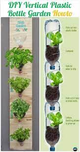 Diy Vertival Wall Plastic Bottle Garden Instructions Diy Plastic Bottle Garden Projects Bottle Garden Garden Projects Vertical Herb Garden