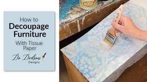 You can also use mod podge to decoupage tissue paper on metal, glass, terra cotta, and plastic. How To Decoupage Furniture With Tissue Paper Youtube