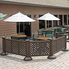 Grosfillex Us963423 Decorative Portable Fence 3 Panel Brown Portable Fence Patio Fence Resin Patio Furniture