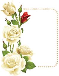 Large Transparent Frame With White Roses And Pearls Paper Flowers Floral Border Design Flower Frame