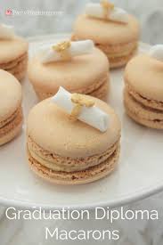 Graduation Macarons Pretty Gold Macarons Diploma Macarons Gold Glitter Macarons Best Macaron Best Macaron Recipe Graduation Cookies Chocolate Chip Recipes