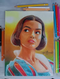 A really strong woman accepts the war she went through and is ennobled by  her scars." My Art with Staedtler color pencils