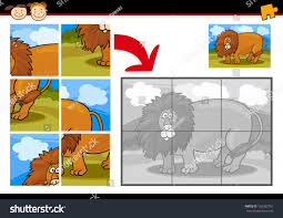 Cartoon Illustration Of Education Jigsaw Puzzle Game For Preschool Children With Funny Lion Wild Animal Ad In 2020 Jigsaw Puzzle Games Cartoon Lion Jigsaw Puzzles