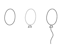 Як поетапно намалювати олівцем повітряні кульки?