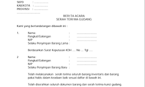 Download draf surat tanda terima dokumen. Contoh Format Surat Berita Acara Serah Terima Gudang Dalam Pembuatan Inventaris Sekolah Template Microsoft Word Administrasi Perpustakaan Sekolah