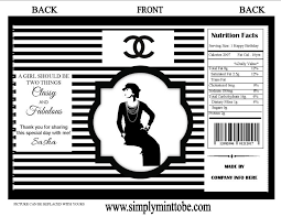 Black And White Image Of Potato Chanel Inspired Black And White Stripe Potato Chip Or Cookie Bag Great For All Ocassions Chanel Party Chip Bags Chanel