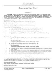 Jesse G Huey Descendants